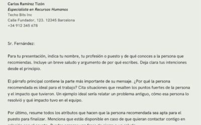 Carta de recomendacion